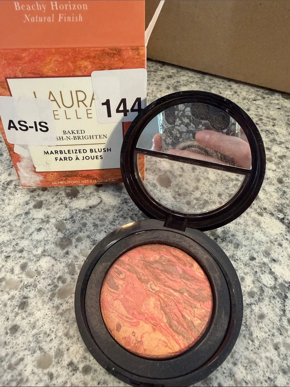 Laura Geller Marbleized Blush in Peachy Coral Swirl